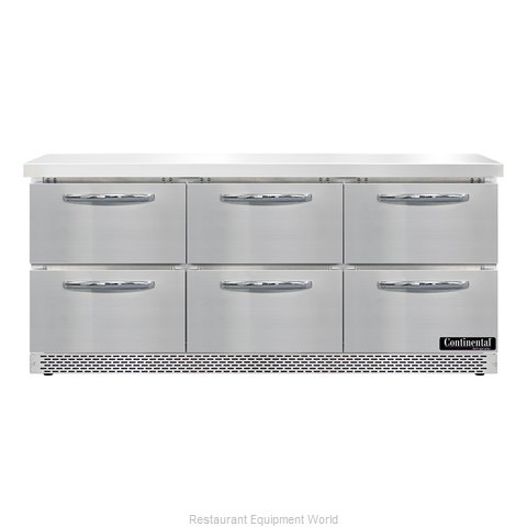 Continental Refrigerator SW72N-FB-D Refrigerated Counter, Work Top