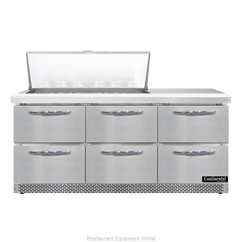 Continental Refrigerator SW72N18M-FB-D Refrigerated Counter, Mega Top Sandwich /