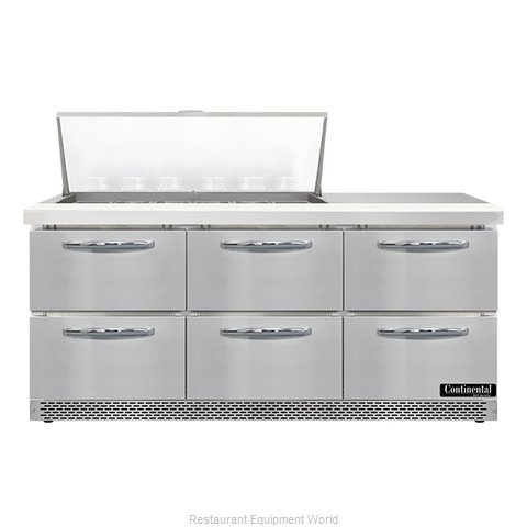 Continental Refrigerator SW72N18M-FB-D Refrigerated Counter, Mega Top Sandwich /