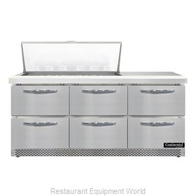 Continental Refrigerator SW72N18M-FB-D Refrigerated Counter, Mega Top Sandwich /