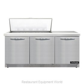 Continental Refrigerator SW72N18M-FB Refrigerated Counter, Mega Top Sandwich / S
