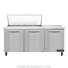 Continental Refrigerator SW72N18M Refrigerated Counter, Mega Top Sandwich / Sala
