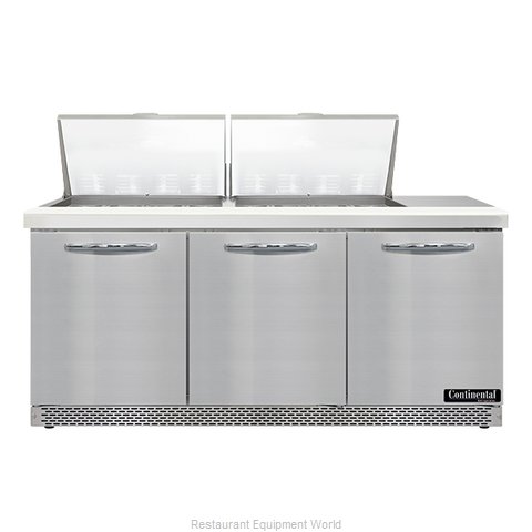 Continental Refrigerator SW72N24M-FB Refrigerated Counter, Mega Top Sandwich / S