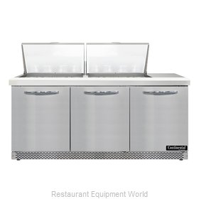 Continental Refrigerator SW72N24M-FB Refrigerated Counter, Mega Top Sandwich / S
