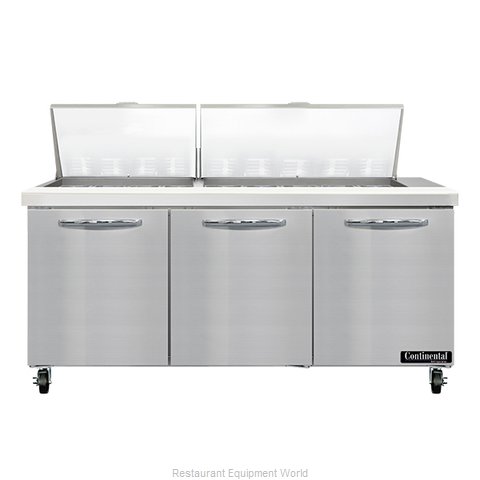 Continental Refrigerator SW72N27M Refrigerated Counter, Mega Top Sandwich / Sala