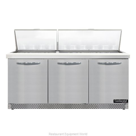 Continental Refrigerator SW72N30M-FB Refrigerated Counter, Mega Top Sandwich / S