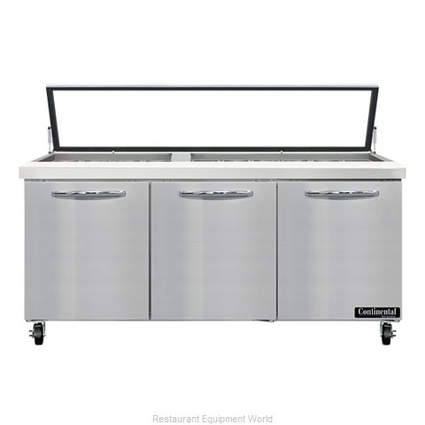 Continental Refrigerator SW72N30M-HGL Refrigerated Counter, Mega Top Sandwich /