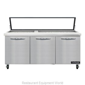 Continental Refrigerator SW72N30M-HGL Refrigerated Counter, Mega Top Sandwich /
