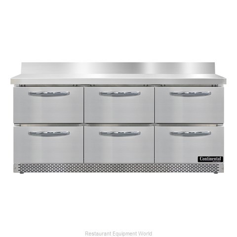 Continental Refrigerator SW72NBS-FB-D Refrigerated Counter, Work Top