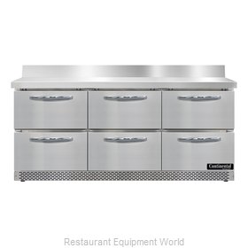 Continental Refrigerator SW72NBS-FB-D Refrigerated Counter, Work Top