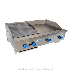 Comstock Castle FHP42-24T-1.5RB Charbroiler/Griddle, Gas, Counter Model
