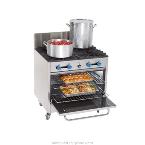 Comstock Castle FK430-1.5RB Range 36 2 open burners 18 char-broiler