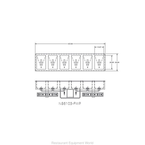 Delfield N86103-FWP Hot / Cold Food Well Unit, Drop-In, Electric