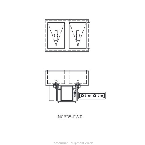 Delfield N8635-FWP Hot / Cold Food Well Unit, Drop-In, Electric