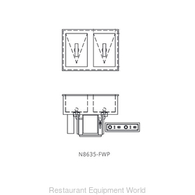 Delfield N8635-FWP Hot / Cold Food Well Unit, Drop-In, Electric