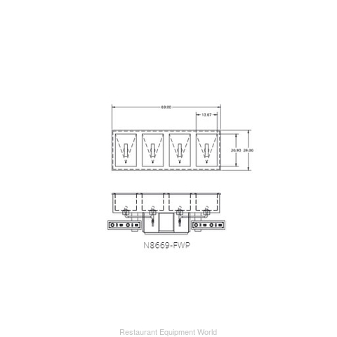 Delfield N8669-FWP Hot / Cold Food Well Unit, Drop-In, Electric