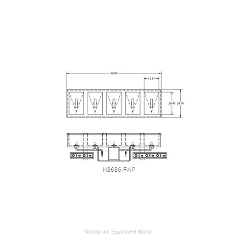 Delfield N8686-FWP Hot / Cold Food Well Unit, Drop-In, Electric