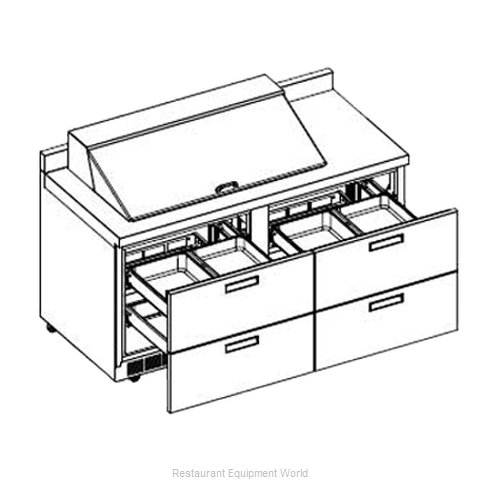 Delfield STD4464N-18M Refrigerated Counter, Mega Top Sandwich / Salad Unit