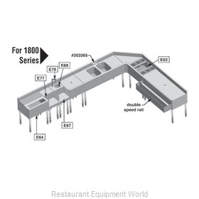 Eagle E80A-1800 Underbar Ice Bin/Cocktail Station, Pass-Thru