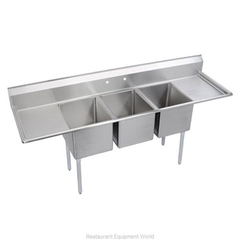 Elkay 14-3C20X20-2-20X Sink, (3) Three Compartment