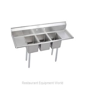 Elkay 3C10X14-2-12X Sink, (3) Three Compartment