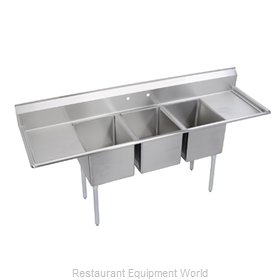 Elkay E3C20X20-2-20X Sink, (3) Three Compartment