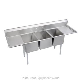 Elkay E3C24X24-2-24X Sink, (3) Three Compartment