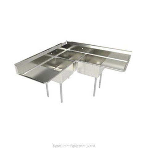 Elkay SL3C24X24-2-24-L Sink, (3) Three Compartment