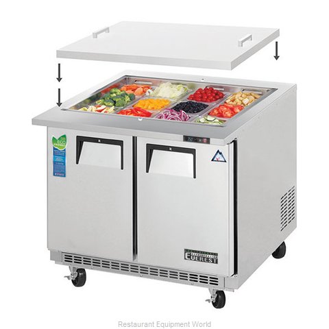 Everest Refrigeration EOTPS2 Refrigerated Counter, Mega Top Sandwich / Salad Uni