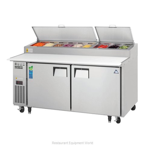 Everest Refrigeration EPPR2 Refrigerated Counter, Pizza Prep Table