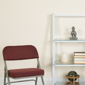 Burgundy Fabric Folding Chair