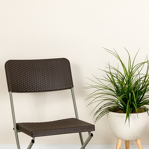 Brown Rattan Plastic Chair