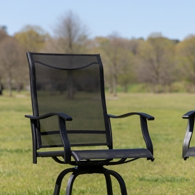 2PK Black Swivel Patio Stool