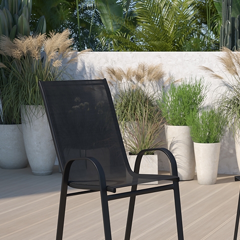 2 PackBlack Patio Stools