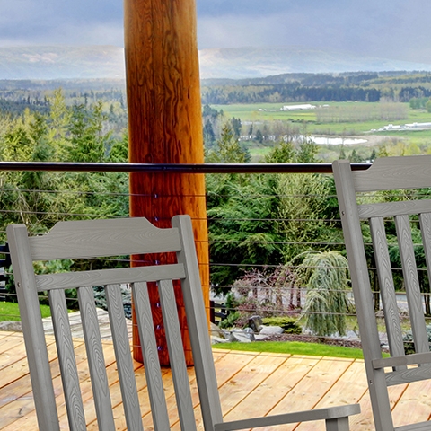 Gray Wood Rocking Chair