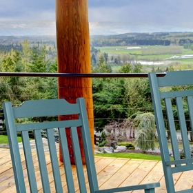 Teal Wood Rocking Chair