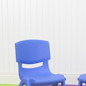 2PK Blue Plastic Stack Chair