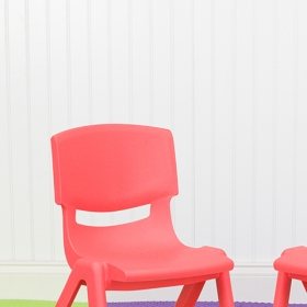 2PK Red Plastic Stack Chair