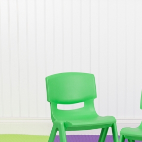 2PK Green Plastic Stack Chair