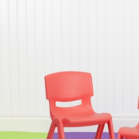 2PK Red Plastic Stack Chair