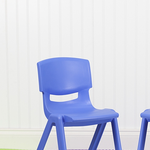 2PK Blue Plastic Stack Chair