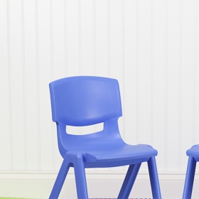 2PK Blue Plastic Stack Chair