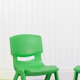 2PK Green Plastic Stack Chair