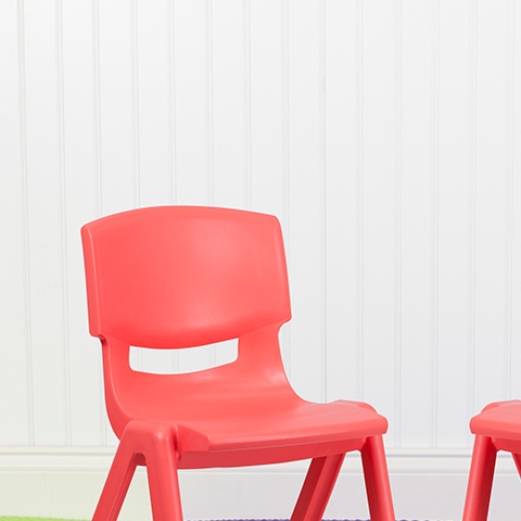 2PK Red Plastic Stack Chair