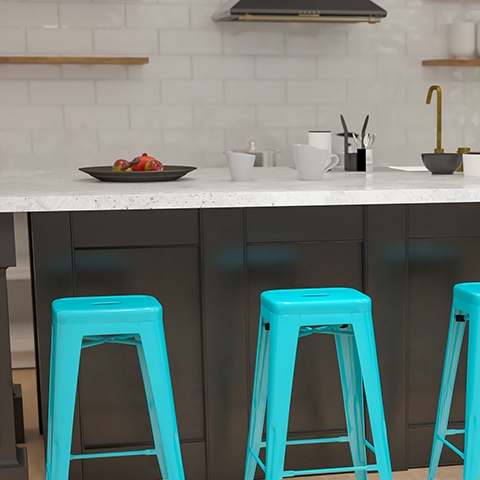 Teal metal on sale stools