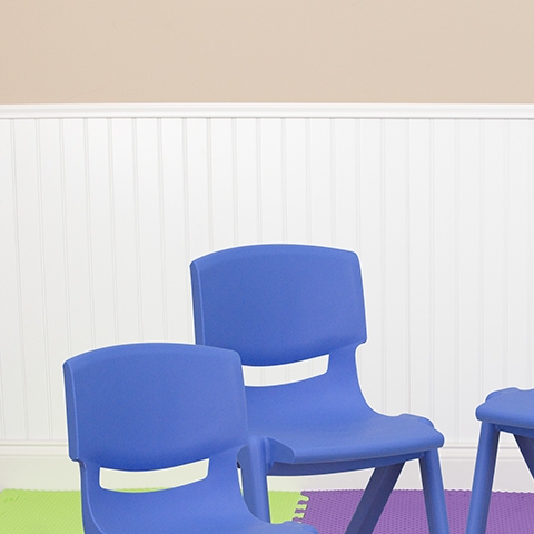 4PK Blue Plastic Stack Chair