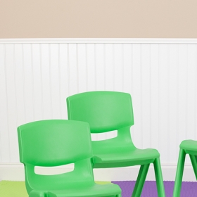 4PK Green Plastic Stack Chair