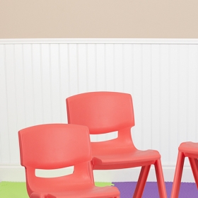 4PK Red Plastic Stack Chair