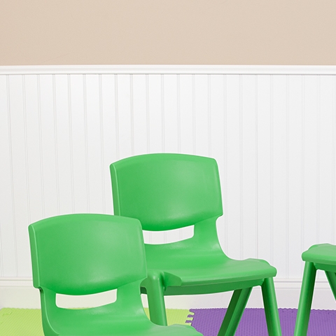 4PK Green Plastic Stack Chair