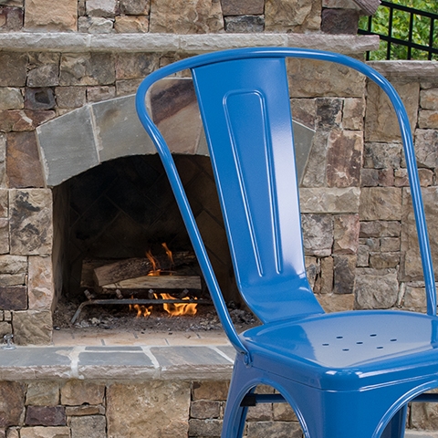 Blue Metal Chair